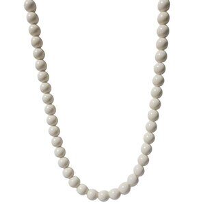 Elegant White Bead Necklace Classic Minimalist Fashion Jewelry Magnetic Clasp